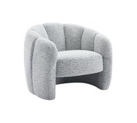 Fauteuil coquillage en tissu chenille gris DELIPO