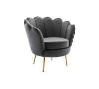 Vente-unique - Fauteuil Coquillage en Velours Anthracite Dandelion