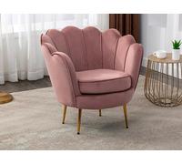 Fauteuil coquillage en velours rose DANDELION