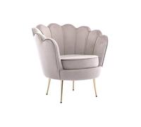 Vente-unique - Fauteuil Coquillage en Velours Taupe Dandelion