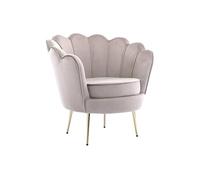 Fauteuil coquillage en velours taupe DANDELION de Pascal Morabito Taupe