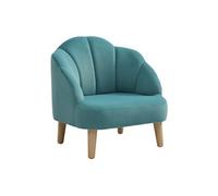 Fauteuil coquillage pour enfant en velours bleu COBACA