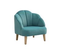 Fauteuil coquillage pour enfant en velours bleu COBACA