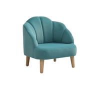 Vente-unique - Fauteuil Coquillage pour Enfant en Velours Bleu COBACA