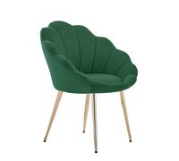 Fauteuil CORAIL velours vert sapin avec piétement doré