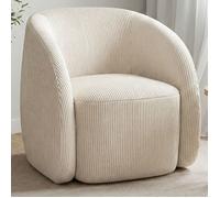 Fauteuil CORI en velours côtelé beige