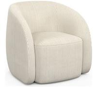 IDMarket - Fauteuil CORI en Velours côtelé Beige