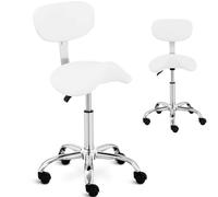 Fauteuil cosmétique à roulettes Hamburg jusqu'à 150 kg blanc