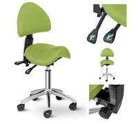 Fauteuil cosmétique selle BERLIN avec dossier pivotant réglable - vert