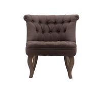 Fauteuil crapaud capitonné TRIANON Lin marron