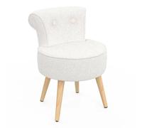 Fauteuil CRAPAUD en tissu bouclette blanc