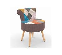 Idmarket Fauteuil Crapaud En Tissu Patchwork Multicouleurs Multicolore