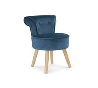IDMarket - Fauteuil Crapaud en Velours Bleu