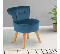 Fauteuil Crapaud En Velours Bleu Bleu