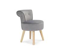 IDMarket - Fauteuil Crapaud en Velours Gris