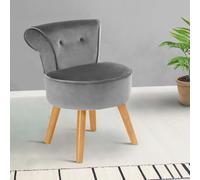 Fauteuil Crapaud En Velours Gris Gris