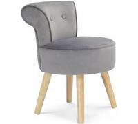 IDMarket – Fauteuil crapaud en velours gris