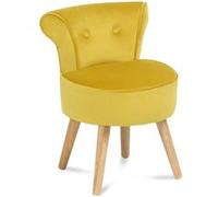 IDMarket – Fauteuil crapaud en velours jaune