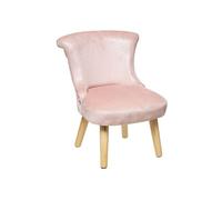 - Fauteuil crapaud pour enfant effet velours - Rose - Il était une fois