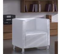 vidaXL Fauteuil Cube en similicuir blanc