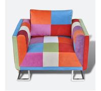 Fauteuil cube - design de patchwork Chrome Tissu - L85.5 x P63 x H74 cm Rectangulaire 1place 4169024