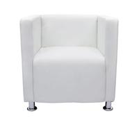 Fauteuil cube - mango - blanc simili cuir M12240069