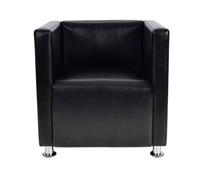 Fauteuil cube noir similicuir - L71 x P54 x H69 cm,Rectangulaire,1place 8702615