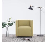 Fauteuil Cube Vert Polyester Chaise Meuble Siège de Salon Bureau Maison vidaXL