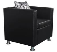 Fauteuil Cube Vidaxl En Similicuir Noir