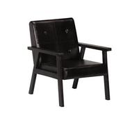 Fauteuil Cuir Véritable Chaise de Salon Chaise de Sofa Siège de Bureau Chambre à Coucher Salle de Séjour Intérieur Maison Noir 247642
