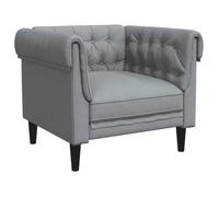 Fauteuil - CUQUE - Chesterfield - Gris clair - Tissu 100% polyester - 1 place