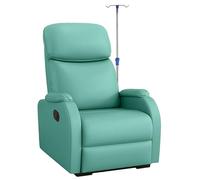 Fauteuil D'accueil pour Clinique, Fauteuil Médical Inclinable en Cuir, Fauteuil pour Perfusion avec Support pour Perfusion, Coussin D'assise Moelleux, Idéal pour EHPAD, Clinique et Hôpital(Green)