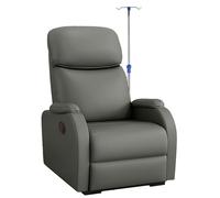 Fauteuil D'accueil pour Clinique, Fauteuil Médical Inclinable en Cuir, Fauteuil pour Perfusion avec Support pour Perfusion, Coussin D'assise Moelleux, Idéal pour EHPAD, Clinique et Hôpital(Gray)