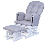 Fauteuil d'allaitement en hêtre Canva gris et repose pieds