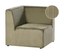 Fauteuil d'Angle à Gauche Moderne en Velours Côtelé 1 Place Module Modulable Ver