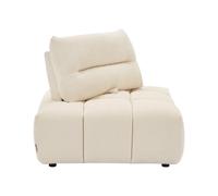 Fauteuil d'angle dossier avance-recule en tissu texturé beige APOLIU