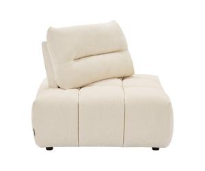 Fauteuil d'angle dossier avance-recule en tissu texturé beige APOLIU