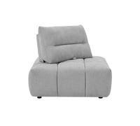 Fauteuil d'angle dossier avance-recule en tissu texturé gris clair APOLIU