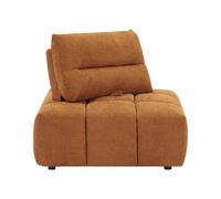 Fauteuil d'angle dossier avance-recule en tissu texturé terracotta APOLIU
