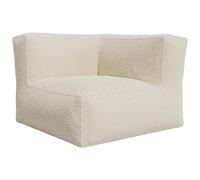 Fauteuil d'angle en tissu bouclette beige NOUMARA