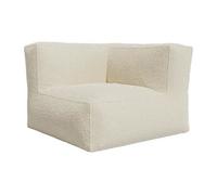 Fauteuil d'angle en tissu bouclette blanc cassé NOUMARA