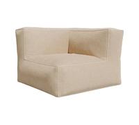 Fauteuil d'angle en velours côtelé beige NOUMARA