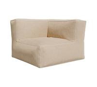 Fauteuil d'angle en velours côtelé beige NOUMARA