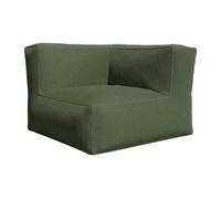 Fauteuil d'angle en velours côtelé vert NOUMARA