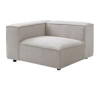Fauteuil d'angle gauche en tissu chenille beige RUZOLO