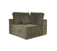 Fauteuil d'angle pour canapé modulable en tissu vert Hector, Oviala