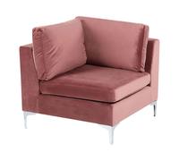 Fauteuil d'Angle Rose et Argenté en Velours pour Canapé Modulable Glamour E