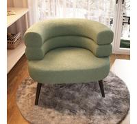 Fauteuil d'appoint en laine d'agneau durable avec grande surface d'assise, design moderne et simple pour chambre à coucher, salon, salle d'étude et balcon