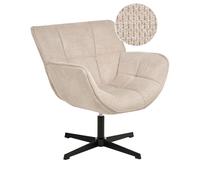 Fauteuil d'Appoint en Polyester Rembourré Siège Courbé Pivotant Beige Auma