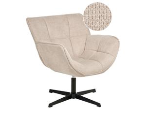 Fauteuil d'Appoint en Polyester Rembourré Siège Courbé Pivotant Beige Auma
